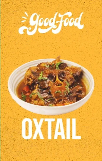 Jamaican braised oxtail in a white bowl